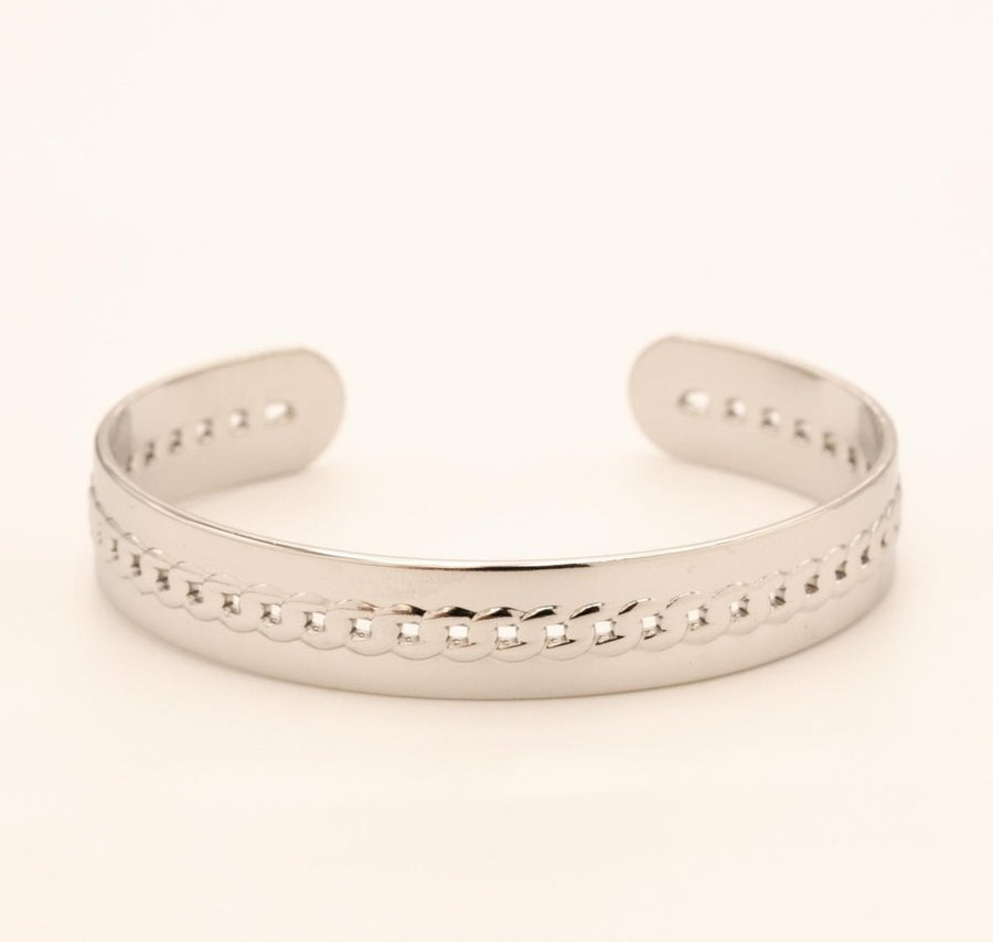 Bracelet Jonc maille ajourée silver - LES KOKETTERIES