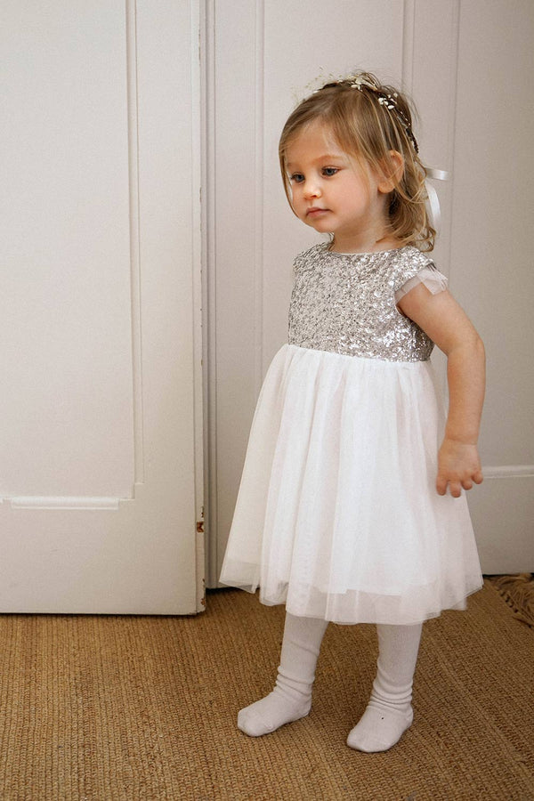 Robe Fille Sequins Silver ~ STELLA - LES KOKETTERIES