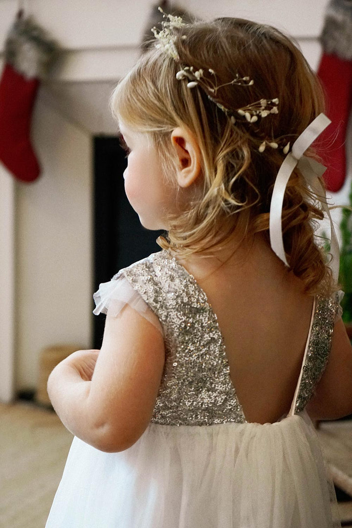 Robe Fille Sequins Silver ~ STELLA - LES KOKETTERIES