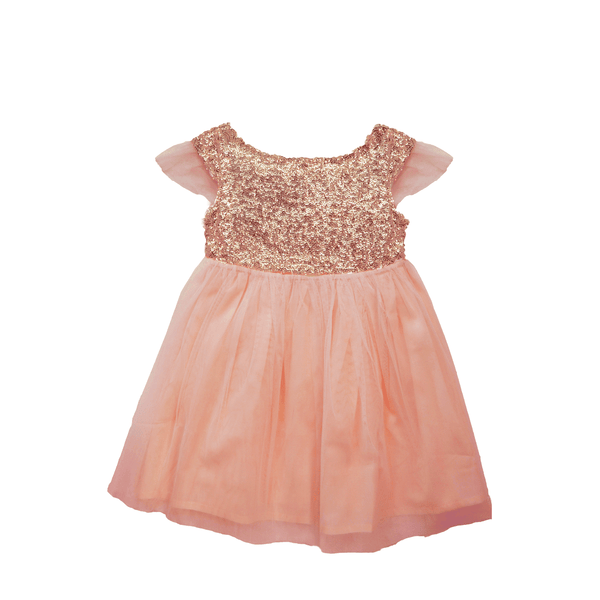 Robe Fille Sequins Rose Gold ~ STELLA - LES KOKETTERIES