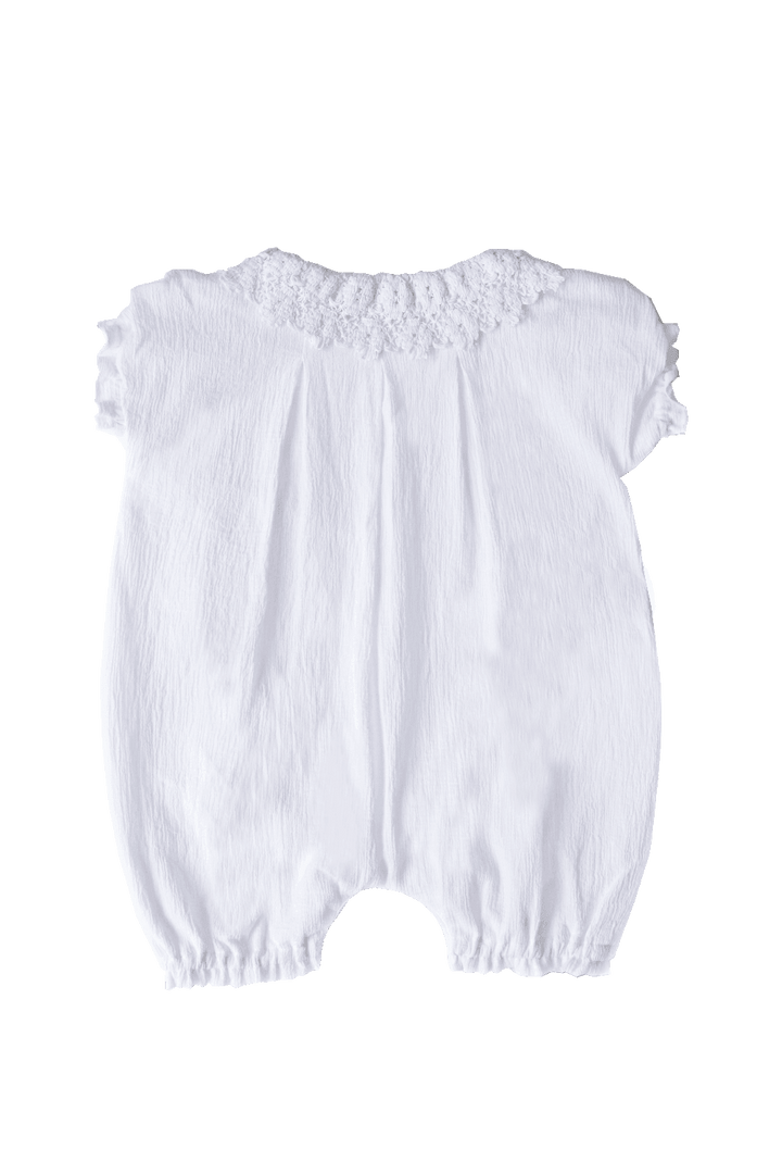 CHARLIE Barboteuse Bébé Crêpe de coton | Coloris Blanc - LES KOKETTERIES