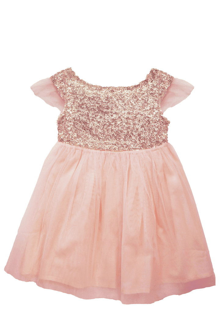 Robe Fille Sequins Rose clair ~ STELLA - LES KOKETTERIES