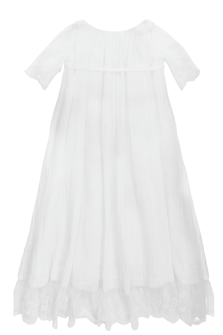 Robe Fille Crêpe de Coton Blanc ~ THELMA - LES KOKETTERIES