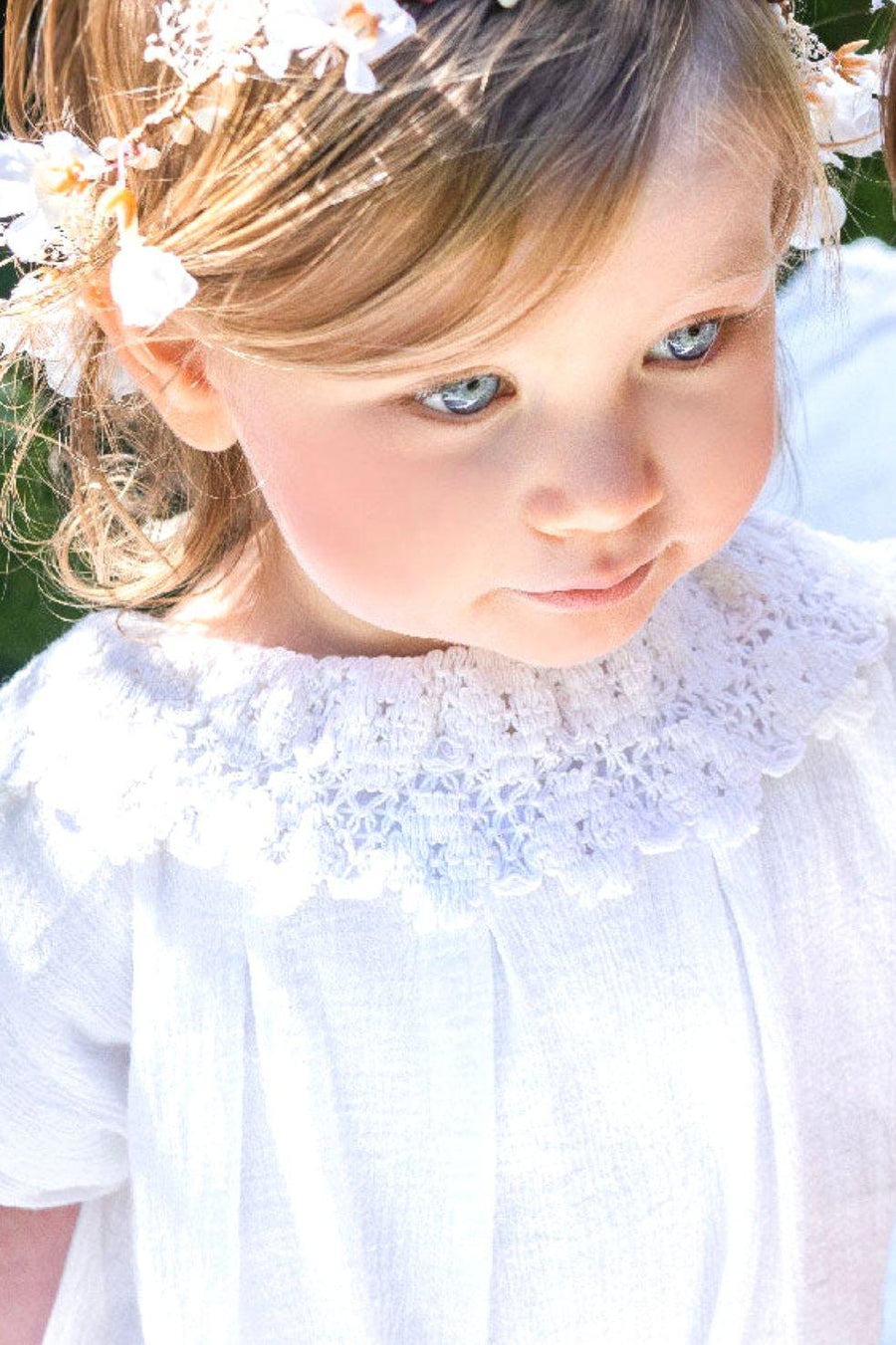 CHARLIE Barboteuse Bébé Crêpe de coton | Coloris Blanc - LES KOKETTERIES
