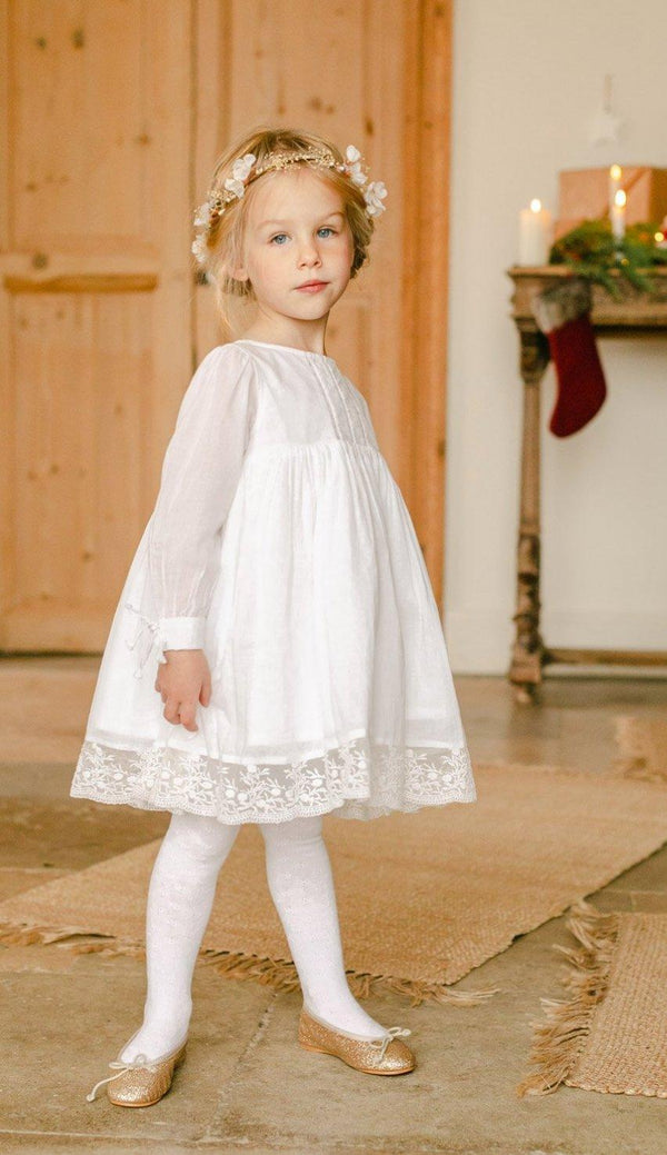 Robe Fille en Voile de Coton Blanc ~ APOLLINE - LES KOKETTERIES